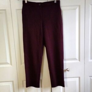 Eileen Fisher Burg.Casis Slouchy ankle pants ponte pants capsule Size Sm elastic